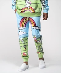 RIPNDIP Let's Make Love Blue & Green Jogger Sweatpants