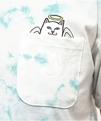 RIPNDIP Lord Angel White & Blue Tie Dye Crop Pocket T-Shirt
