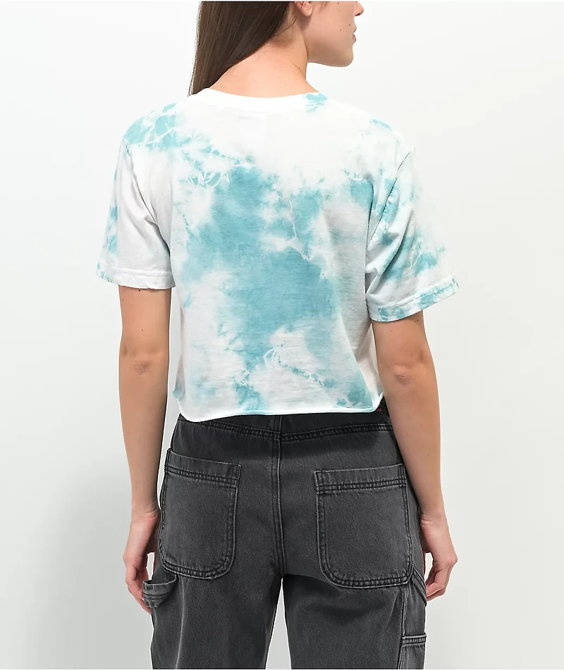 RIPNDIP Lord Angel White & Blue Tie Dye Crop Pocket T-Shirt