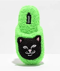 RIPNDIP Lord Jerm Face Plush Green Slippers