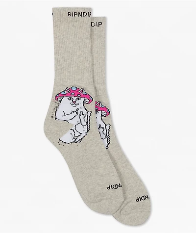RIPNDIP Lord Mushy Grey Crew Socks