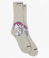 RIPNDIP Lord Mushy Grey Crew Socks