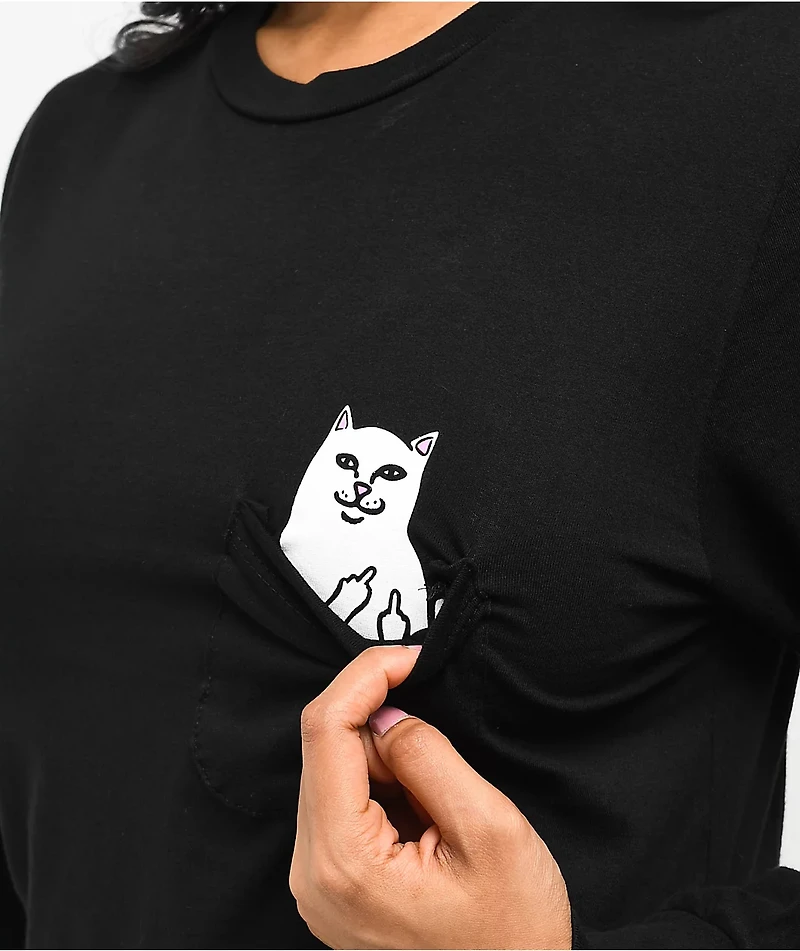 RIPNDIP Lord Nermal Black Crop Long Sleeve T-Shirt