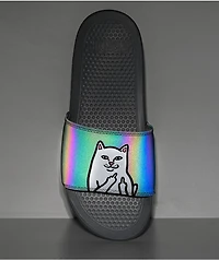 RIPNDIP Lord Nermal Iridescent Grey Slide Sandals