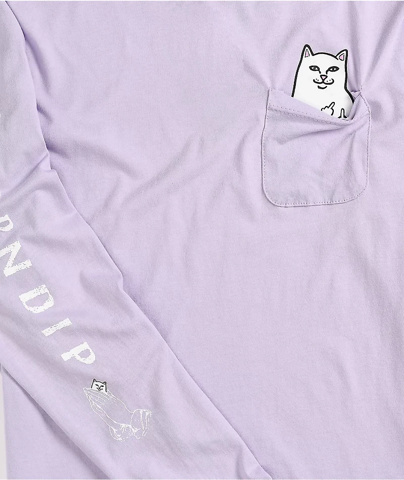 RIPNDIP Lord Nermal Lavender Long Sleeve T-Shirt
