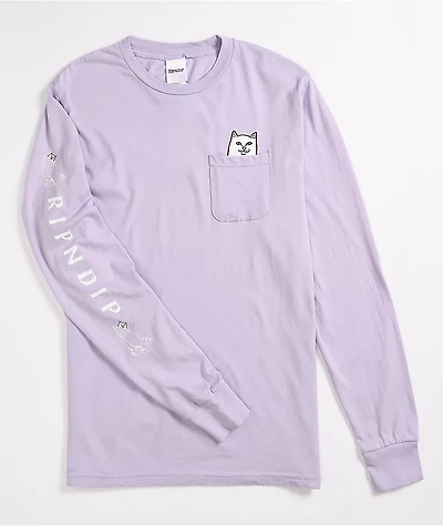 RIPNDIP Lord Nermal Lavender Long Sleeve T-Shirt