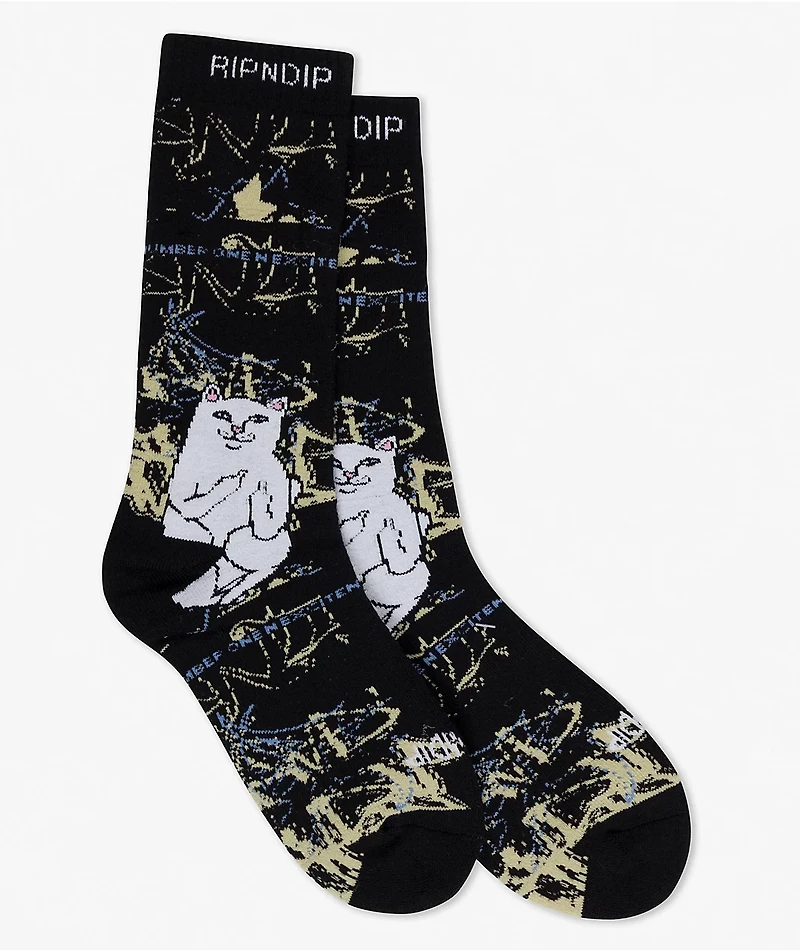 RIPNDIP Lord Nermal Madness Black Crew Socks