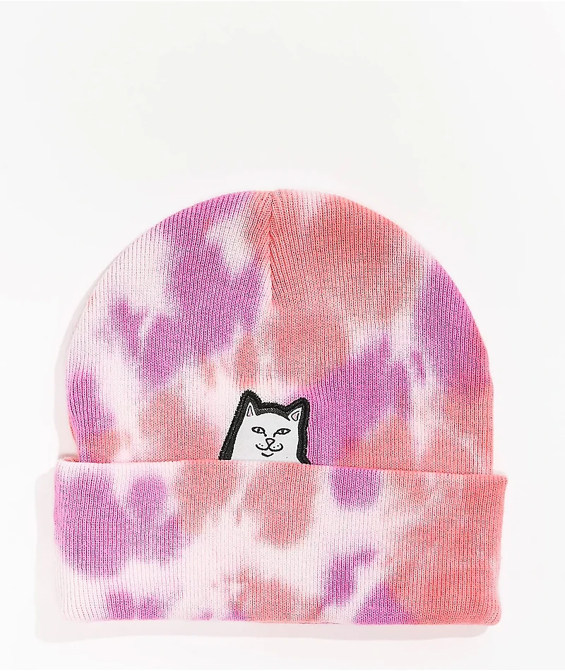 RIPNDIP Lord Nermal Pink Tie Dye Beanie