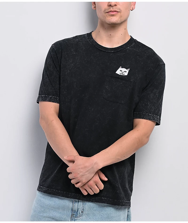 RIPNDIP Lord Nermal Pocket Black Wash T-Shirt