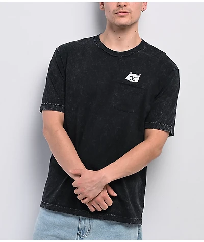 RIPNDIP Lord Nermal Pocket Black Wash T-Shirt