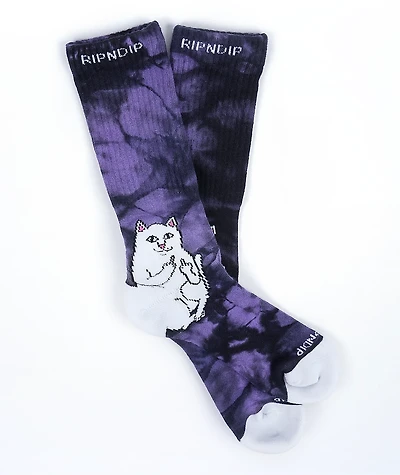 RIPNDIP Lord Nermal Purple Lightning Crew Socks