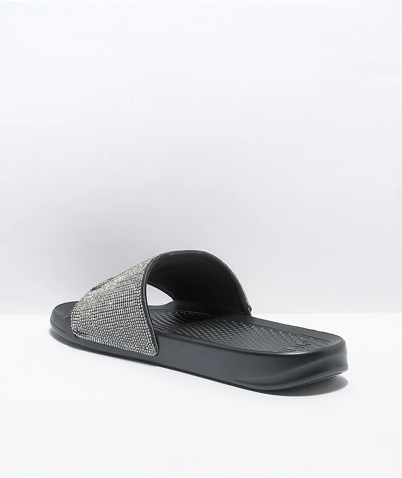 RIPNDIP Lord Nermal Rhinestone Black Slide Sandals