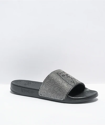 RIPNDIP Lord Nermal Rhinestone Black Slide Sandals