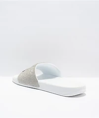 RIPNDIP Lord Nermal Rhinestone White Slide Sandals