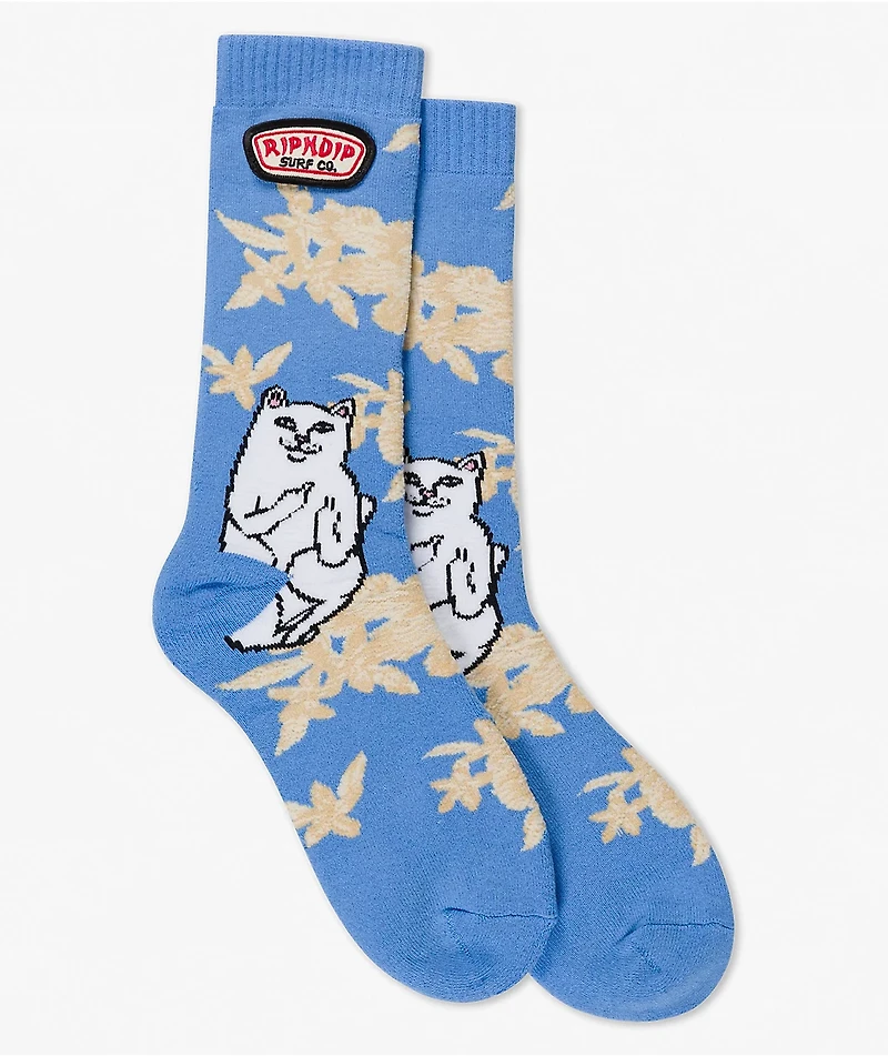 RIPNDIP Lord Nermal Surf Blue Crew Socks