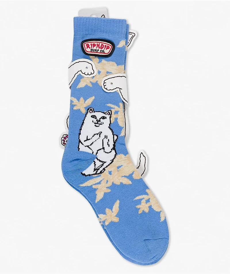 RIPNDIP Lord Nermal Surf Blue Crew Socks