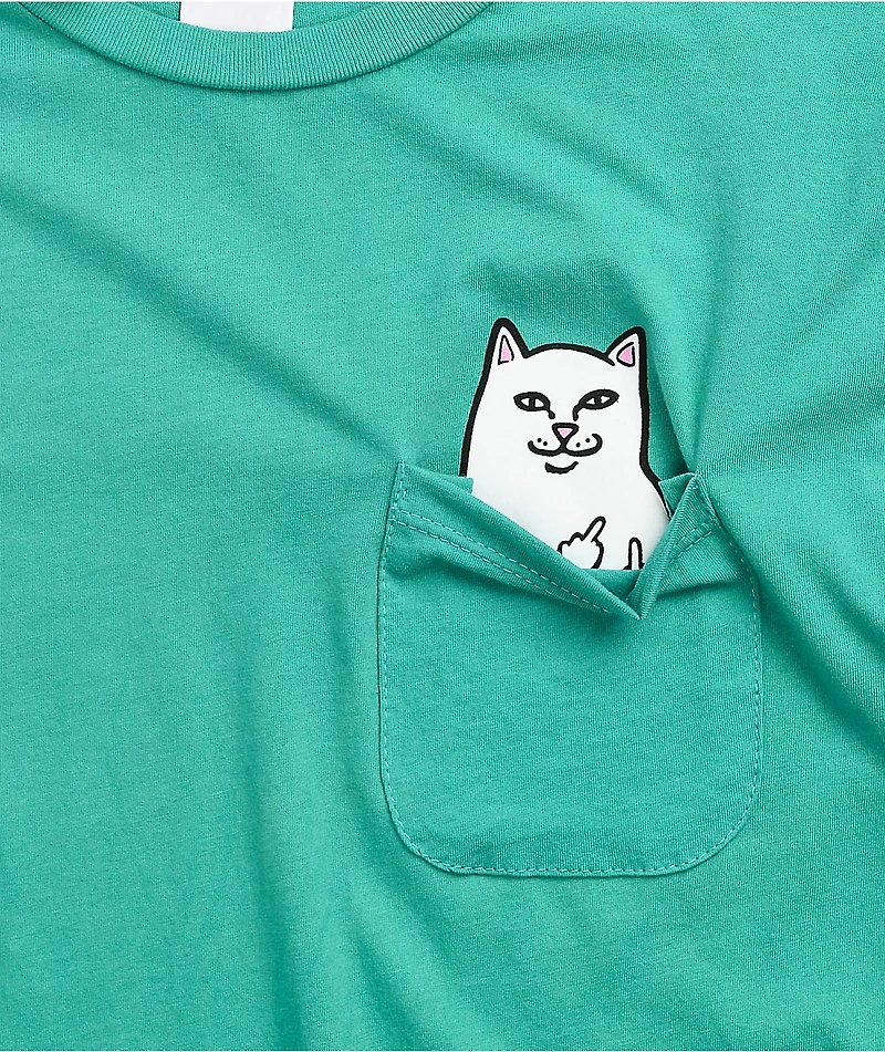 RIPNDIP Lord Nermal Teal Long Sleeve Pocket T-Shirt
