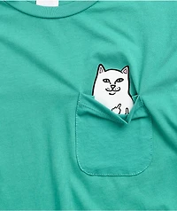 RIPNDIP Lord Nermal Teal Long Sleeve Pocket T-Shirt