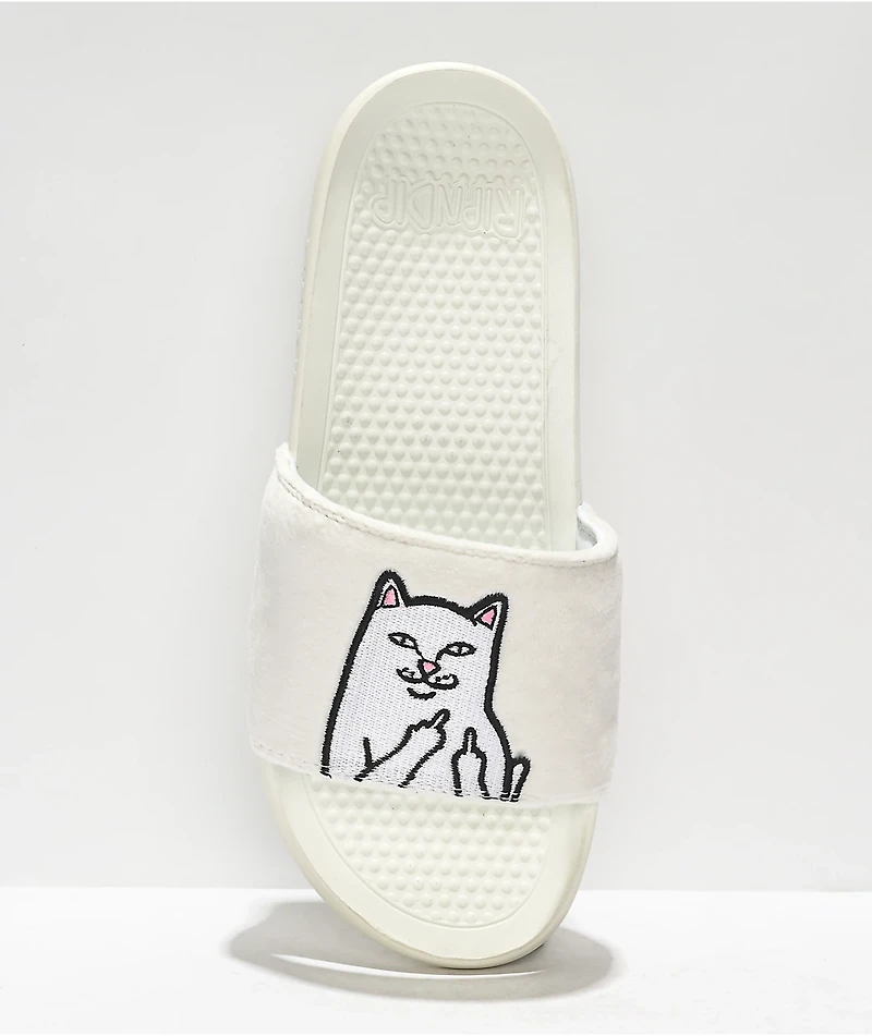 RIPNDIP Lord Nermal UV Glow Blue White Slide Sandals