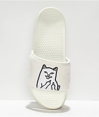 RIPNDIP Lord Nermal UV Glow Blue White Slide Sandals