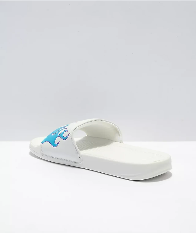 RIPNDIP Lord Nermal White & Blue Flame Sandals at Hamilton  display picture 2