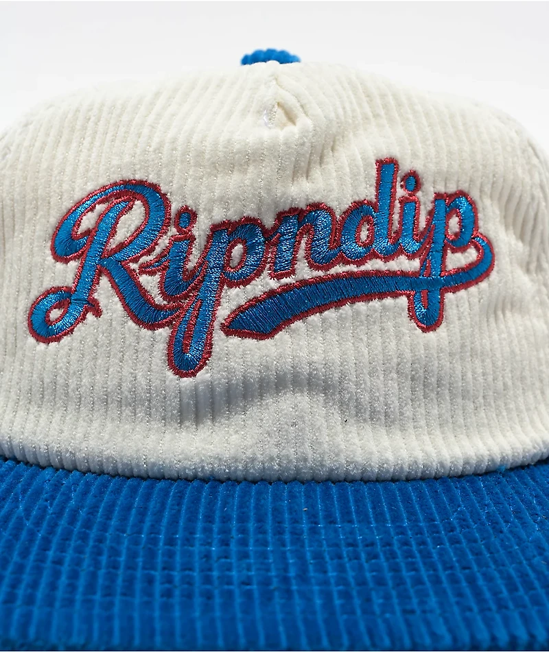 RIPNDIP Los RIPNDIP White Corduroy Snapback Hat