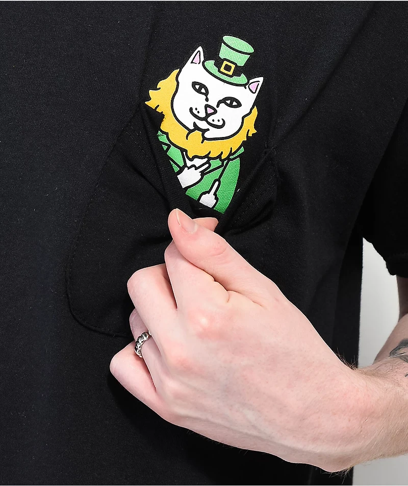 RIPNDIP Luck Of The Nerm Black Pocket T-Shirt