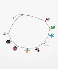 RIPNDIP Lucky Charms 18" Silver Charm Necklace