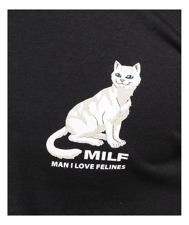 RIPNDIP Man I Love Felines Black T-Shirt at Coquitlam Centre in - Main Image