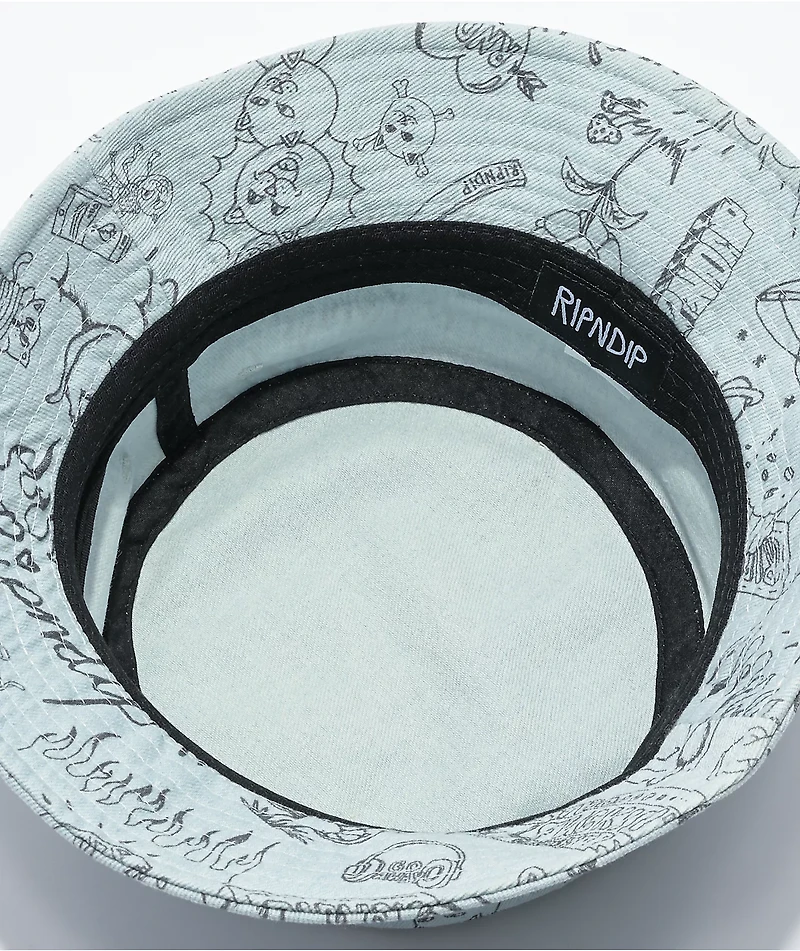 RIPNDIP Marker Grey Light Wash Denim Bucket