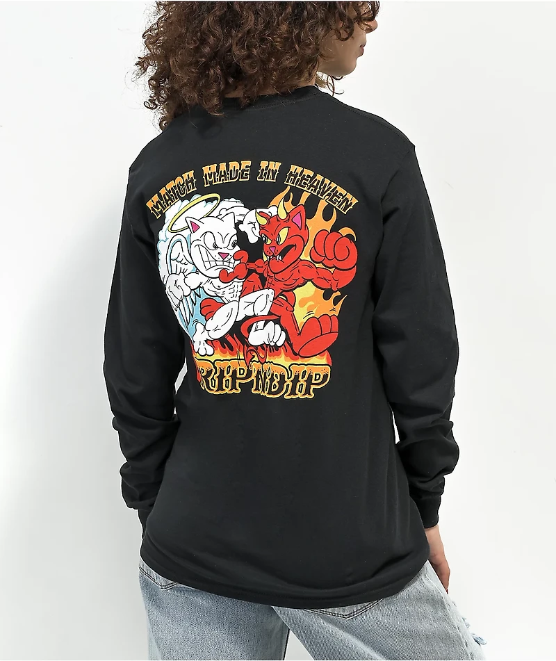 RIPNDIP Match Made Heaven Black Long Sleeve T-Shirt