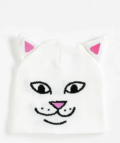 RIPNDIP Nerm Face Cat White Beanie
