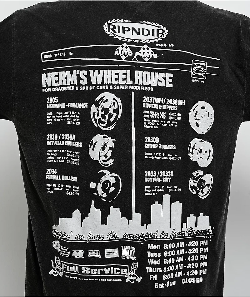 RIPNDIP Nerm Wheels Black Wash T-Shirt