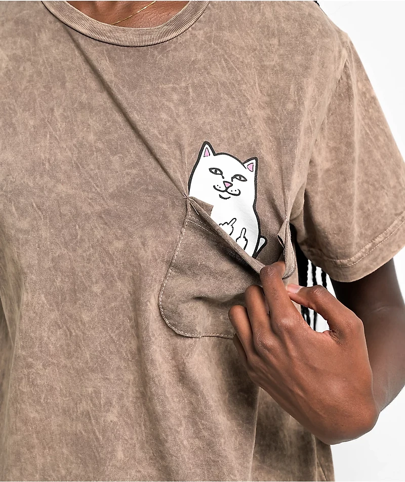 RIPNDIP Nermal Tan Mineral Wash Pocket T-Shirt