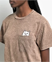 RIPNDIP Nermal Tan Mineral Wash Pocket T-Shirt