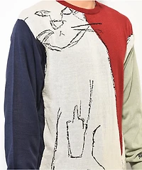RIPNDIP Nermhol Red, White & Blue Knit Sweater