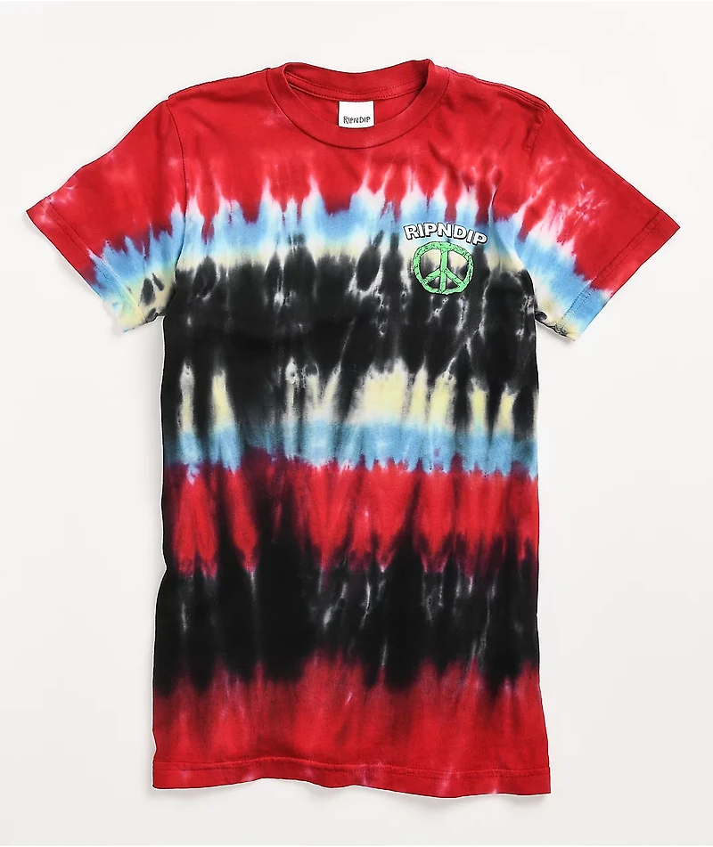 RIPNDIP Peace N Love Red Tie Dye T-Shirt