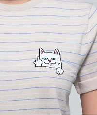 RIPNDIP Peeking Nermal Cream Striped T-Shirt