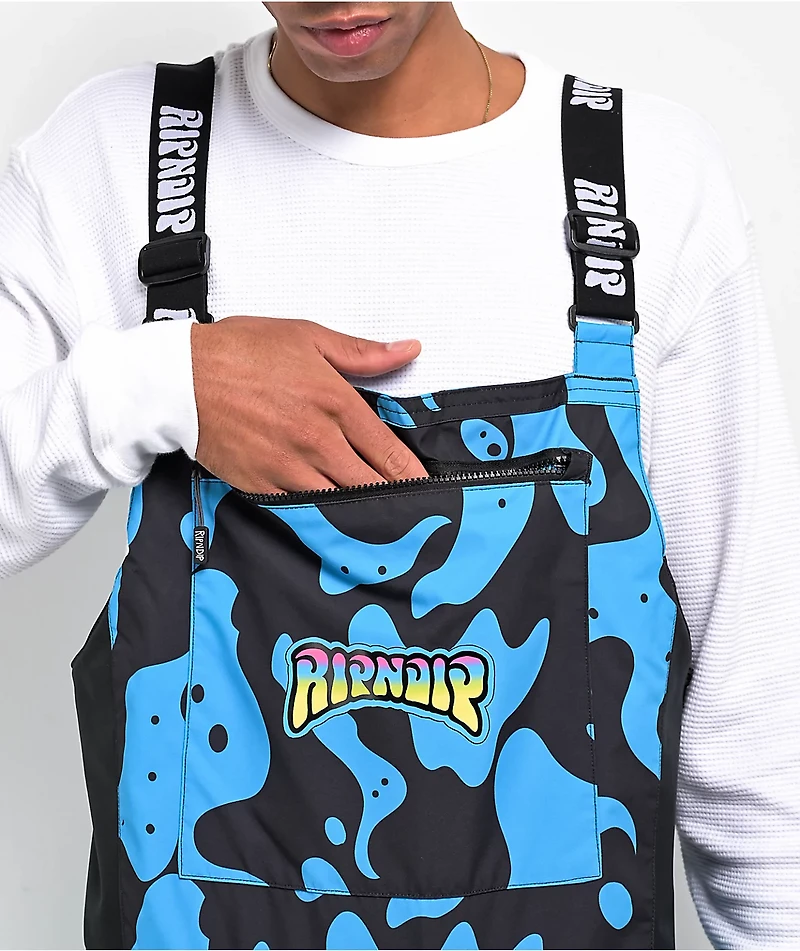 RIPNDIP Psychedelic Blue 10K Snowboard Bib Pants 2024