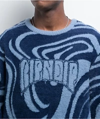 RIPNDIP Psychedelic Fuzzy Navy Sweater