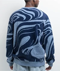 RIPNDIP Psychedelic Fuzzy Navy Sweater
