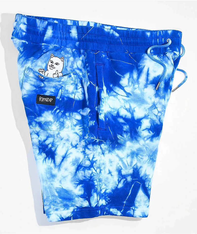 RIPNDIP Rip N Tail Blue Tie Dye Sweat Shorts