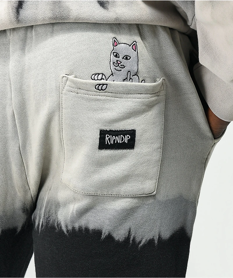 RIPNDIP Riptail Grey & Black Tie Dye Jogger Sweatpants