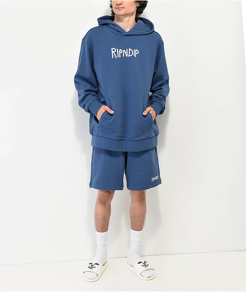 RIPNDIP Rubber Logo Navy Hoodie