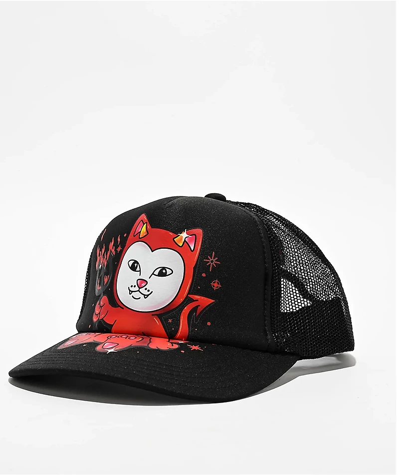 RIPNDIP Scary Cute Black Trucker Hat