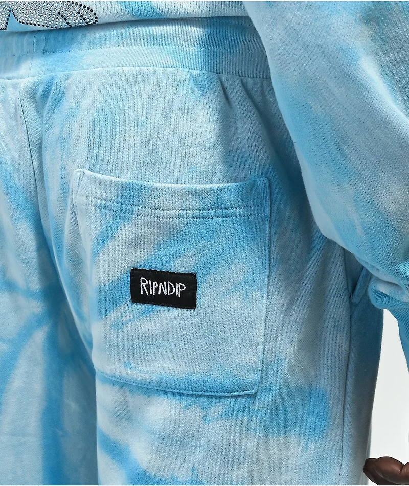 RIPNDIP Sent From Heaven Blue Tie Dye Sweatpants