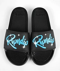 RIPNDIP Sprinkles Airbrush Logo Black Slide Sandals