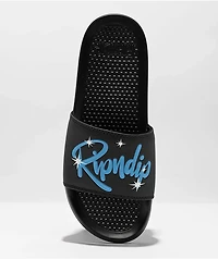 RIPNDIP Sprinkles Airbrush Logo Black Slide Sandals