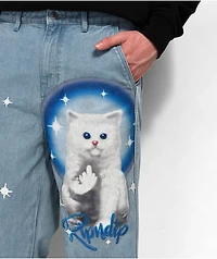 RIPNDIP Sprinkles Wide Leg Blue Denim Jeans