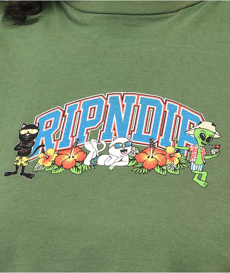 RIPNDIP Summer Friends Green Crop Tank Top